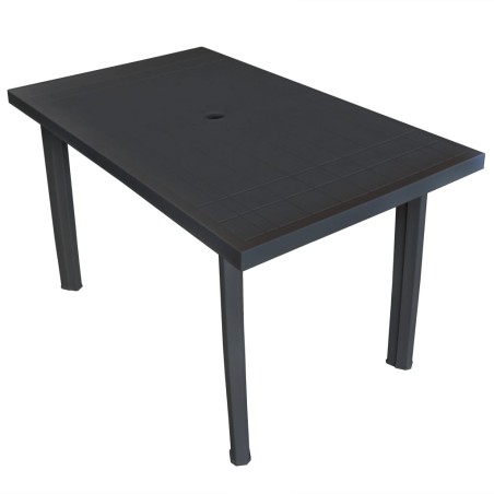 vidaXL Mesa de jardín de plástico gris antracita 126x76x72 cm 