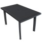 vidaXL Mesa de jardín de plástico gris antracita 126x76x72 cm vidaXL Mesa de jardín de plástico gris antracita 126x76x72 cm