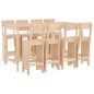 vidaXL Set de mesa y taburetes altos jardín 9 pzas madera maciza pino vidaXL Set de mesa y taburetes altos jardín 9 pzas madera maciza pino