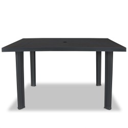 vidaXL Mesa de jardín de plástico gris antracita 126x76x72 cm 