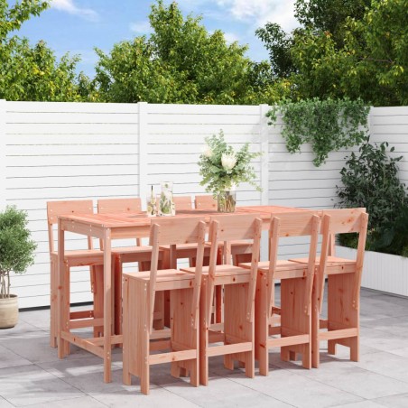vidaXL Juego de muebles de jardín 9 pzas madera maciza abeto Douglas
