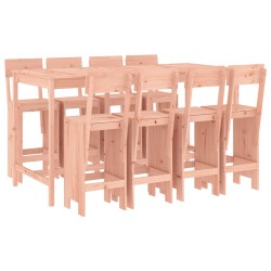 vidaXL Juego de muebles de jardín 9 pzas madera maciza abeto Douglas