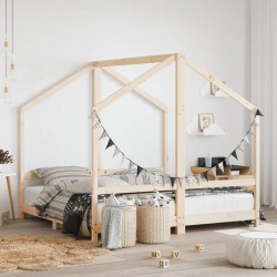 vidaXL Estructura de cama de niños madera maciza de pino 2x(80x160) cm