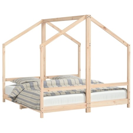 vidaXL Estructura de cama de niños madera maciza de pino 2x(80x160) cm