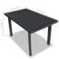 vidaXL Mesa de jardín de plástico gris antracita 126x76x72 cm vidaXL Mesa de jardín de plástico gris antracita 126x76x72 cm