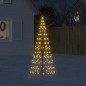 vidaXL Árbol de Navidad en asta de bandera 200 LED blanco cálido 180cm