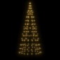 vidaXL Árbol de Navidad en asta de bandera 200 LED blanco cálido 180cm