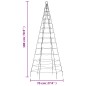 vidaXL Árbol de Navidad en asta de bandera 200 LED blanco cálido 180cm
