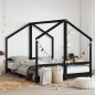 vidaXL Estructura de cama para niños madera pino negro 2x(80x200) cm vidaXL Estructura de cama para niños madera pino negro 2x(80x200) cm