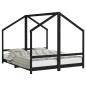 vidaXL Estructura de cama para niños madera pino negro 2x(80x200) cm vidaXL Estructura de cama para niños madera pino negro 2x(80x200) cm