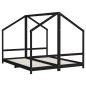 vidaXL Estructura de cama para niños madera pino negro 2x(80x200) cm vidaXL Estructura de cama para niños madera pino negro 2x(80x200) cm