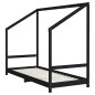 vidaXL Estructura de cama para niños madera pino negro 2x(80x200) cm vidaXL Estructura de cama para niños madera pino negro 2x(80x200) cm