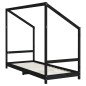 vidaXL Estructura de cama para niños madera pino negro 2x(80x200) cm vidaXL Estructura de cama para niños madera pino negro 2x(80x200) cm
