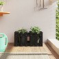 vidaXL Jardinera diseño de valla madera maciza pino negra 60x30x30 cm