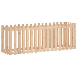 vidaXL Arriate elevado jardín con valla madera maciza pino 200x50x70cm