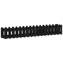 vidaXL Arriate elevado jardín con valla madera pino negro 200x30x30cm