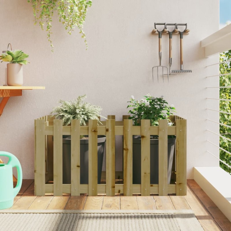 vidaXL Arriate elevado jardín valla madera impregnada pino 100x50x50cm vidaXL Arriate elevado jardín valla madera impregnada pino 100x50x50cm
