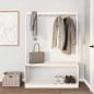 vidaXL Perchero con zapatero madera maciza pino blanco 113x40x157,5 cm vidaXL Perchero con zapatero madera maciza pino blanco 113x40x157,5 cm