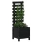 vidaXL Jardinera con estantería madera maciza pino negro 39x39,5x114cm vidaXL Jardinera con estantería madera maciza pino negro 39x39,5x114cm