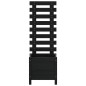 vidaXL Jardinera con estantería madera maciza pino negro 39x39,5x114cm vidaXL Jardinera con estantería madera maciza pino negro 39x39,5x114cm