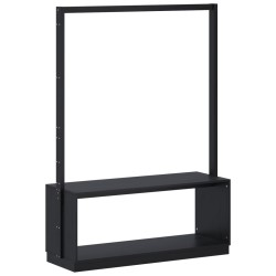 vidaXL Perchero con zapatero madera maciza pino negro 113x40x157,5 cm