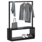 vidaXL Perchero con zapatero madera maciza pino negro 113x40x157,5 cm vidaXL Perchero con zapatero madera maciza pino negro 113x40x157,5 cm