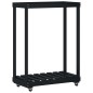 vidaXL Leñero con ruedas madera maciza de pino negro 76,5x40x108 cm vidaXL Leñero con ruedas madera maciza de pino negro 76,5x40x108 cm