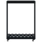 vidaXL Leñero con ruedas madera maciza de pino negro 76,5x40x108 cm vidaXL Leñero con ruedas madera maciza de pino negro 76,5x40x108 cm