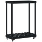 vidaXL Leñero con ruedas madera maciza de pino negro 76,5x40x108 cm vidaXL Leñero con ruedas madera maciza de pino negro 76,5x40x108 cm