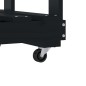 vidaXL Leñero con ruedas madera maciza de pino negro 76,5x40x108 cm vidaXL Leñero con ruedas madera maciza de pino negro 76,5x40x108 cm