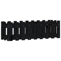 vidaXL Arriate elevado jardín con valla madera pino negro 100x30x30cm