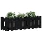 vidaXL Arriate elevado jardín con valla madera pino negro 100x30x30cm vidaXL Arriate elevado jardín con valla madera pino negro 100x30x30cm