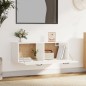 vidaXL Armario pared madera contrachapada blanco brillo 100x36,5x35 cm vidaXL Armario pared madera contrachapada blanco brillo 100x36,5x35 cm