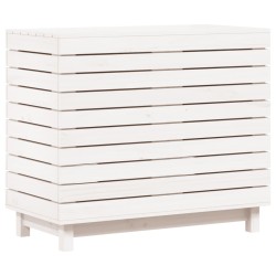 vidaXL Cesto para la ropa sucia madera maciza pino blanco 88,5x44x76cm