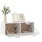 vidaXL Armario pared madera contrachapada blanco brillo 100x36,5x35 cm vidaXL Armario pared madera contrachapada blanco brillo 100x36,5x35 cm