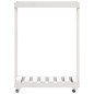 vidaXL Leñero con ruedas madera maciza de pino blanco 76,5x40x108 cm vidaXL Leñero con ruedas madera maciza de pino blanco 76,5x40x108 cm