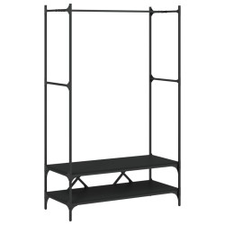 vidaXL Perchero con estantes madera de ingeniería negro