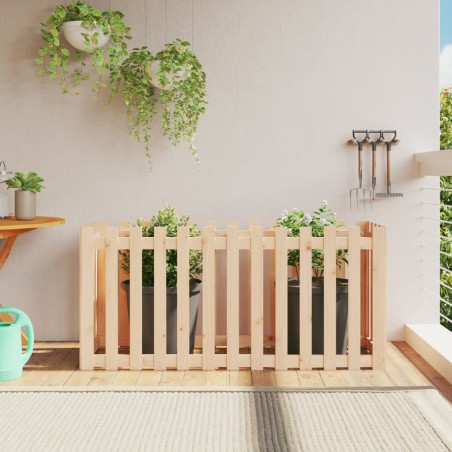 vidaXL Arriate elevado jardín con valla madera maciza pino 150x50x70cm