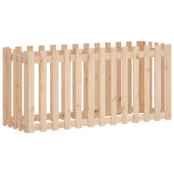 vidaXL Arriate elevado jardín con valla madera maciza pino 150x50x70cm