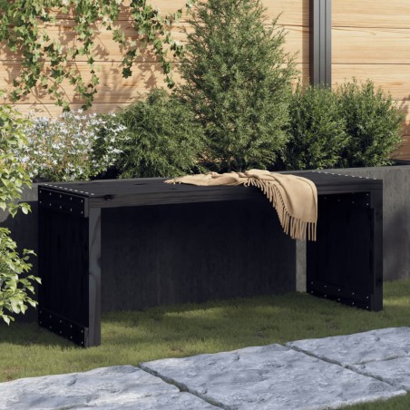 vidaXL Banco de jardín extensible madera pino negro 212,5x40,5x45 cm