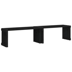 vidaXL Banco de jardín extensible madera pino negro 212,5x40,5x45 cm