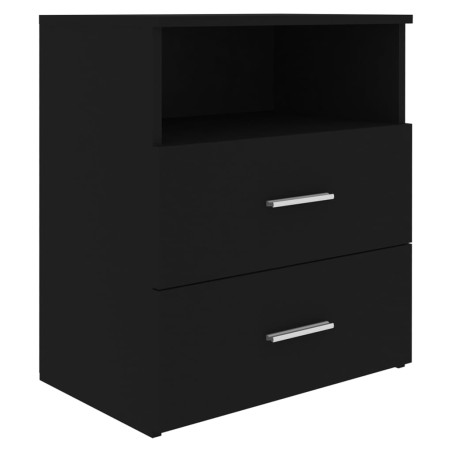 vidaXL Mesita de noche negra 50x32x60 cm