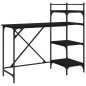 vidaXL Escritorio para ordenador con estantes negro 120x47x109 cm vidaXL Escritorio para ordenador con estantes negro 120x47x109 cm