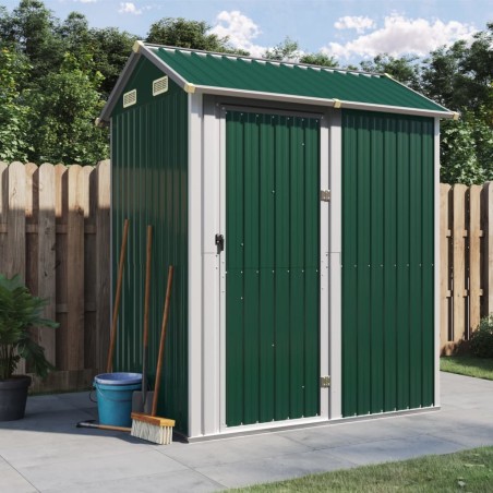 vidaXL Cobertizo de jardín acero galvanizado verde 192x152,5x237 cm