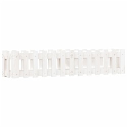 vidaXL Arriate elevado jardín con valla madera pino blanco 150x30x30cm