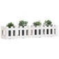 vidaXL Arriate elevado jardín con valla madera pino blanco 150x30x30cm vidaXL Arriate elevado jardín con valla madera pino blanco 150x30x30cm