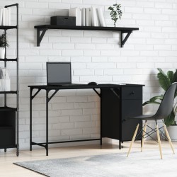 vidaXL Escritorio para ordenador madera ingeniería negro 131x48x75 cm