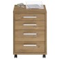 FMD Cajonera con ruedas color roble 48x49,5x65,5 cm FMD Cajonera con ruedas color roble 48x49,5x65,5 cm