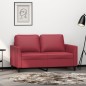 vidaXL Sofá de 2 plazas de cuero sintético rojo vino 120 cm vidaXL Sofá de 2 plazas de cuero sintético rojo vino 120 cm