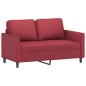 vidaXL Sofá de 2 plazas de cuero sintético rojo vino 120 cm vidaXL Sofá de 2 plazas de cuero sintético rojo vino 120 cm